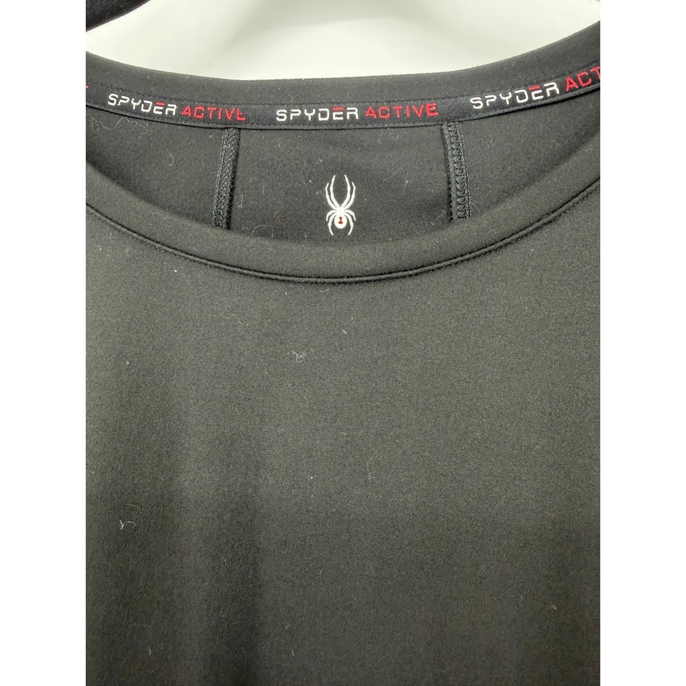 Spyder Active Womens Black Long Sleeve Athletic Top Thumbholes SP1000U Large - Picture 2 of 13